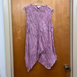 J. Jill 100% linen Textured Purple Sleeveless Top